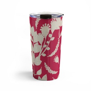Viviana Gonzalez Floral Magenta vibes 02 Travel Mug 20 oz Stainless Steel Travel Mug - Deny Designs - 1 of 4