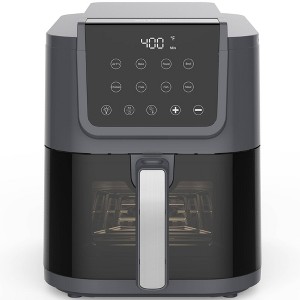 Sur La Table Kitchen Essentials 5qt Air Fryer - Cool Gray: 1700W, Digital Control, Nonstick, Dishwasher-Safe, Recipes Included - 1 of 4