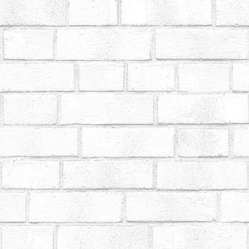 Tempaper Brick Self-Adhesive Removable Wallpaper White