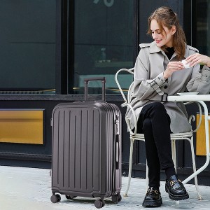 20"/24"/28" 3 pcs/set in ABS 360～ Spinner Wheel Luggage, Carry on Suitcase with Cup Holder & USB Port - 1 of 4