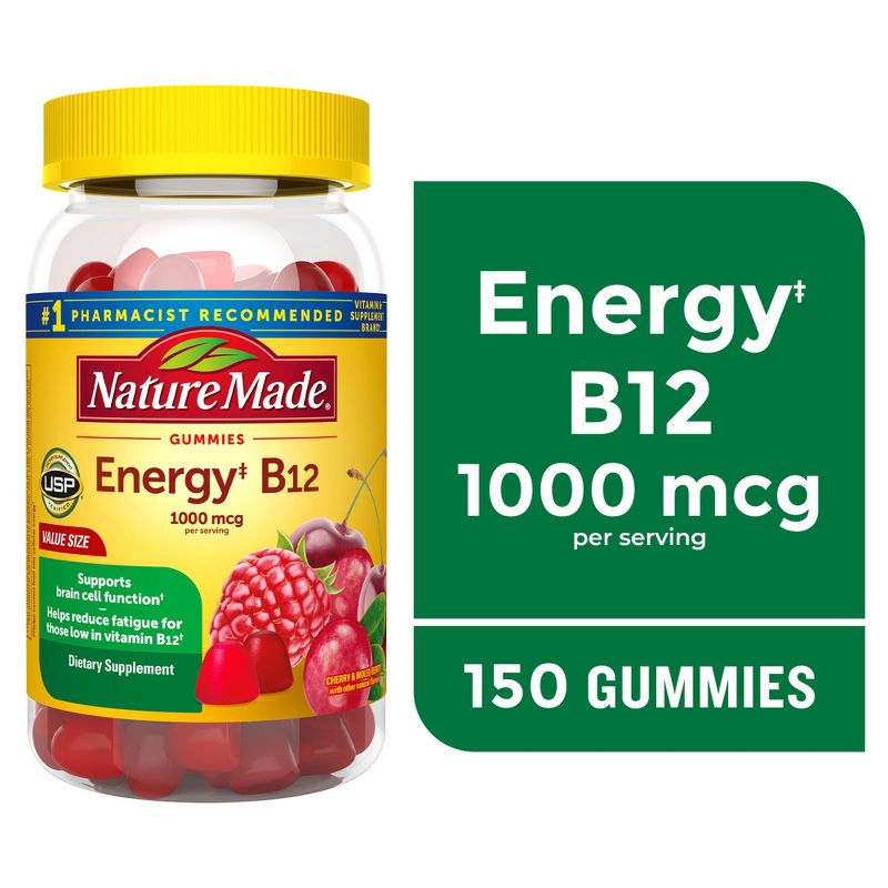 Nature Made Energy Vitamin B12 1000 mcg, Cherry &#38; Mixed Berry Flavored Gummy Vitamins - 150ct, 4 of 13