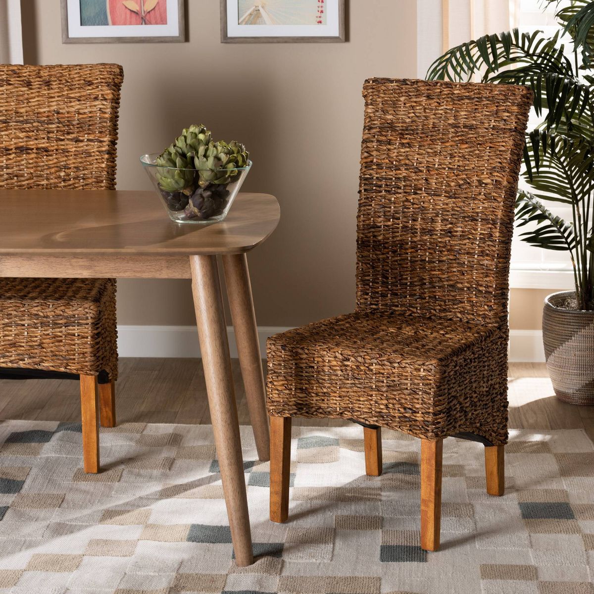 Trianna Abaca Wood Dining Chair Natural/Brown - bali & pari - thumbnail 7
