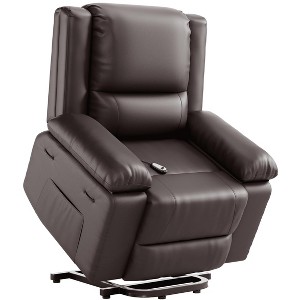 Recliner Chair with Heat and Massage, Oversized Electric Recliner for Elderly & Mobility Impaired, Adjustable PU Leather Lift Chair for Seniors - 1 of 4
