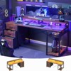 Aheaplus Computer Desk with Fabric File Drawers, Home Office Desk with Monitor Stand and Storage Shelves - 2 of 4