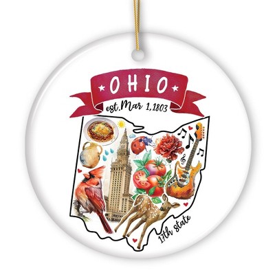 Artistic Ohio State Themes and Landmarks Christmas Ornament| OrnamentallyYou