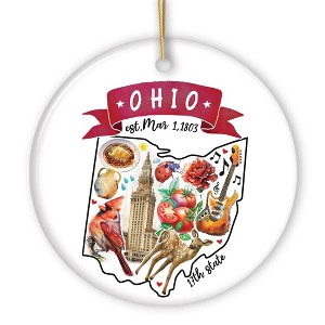 Artistic Ohio State Themes and Landmarks Christmas Ornament| OrnamentallyYou - 1 of 4