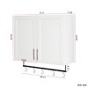 FURNIinspire Bathroom Storage Cabinets Modern Wall Cabinet Home Storage Furniture With Adjustable Shelf, Towel Bar, Hooks, White, 31.5"*11.81"*29.92" - 3 of 4