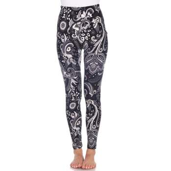 Women's One Size Fits Most Printed Leggings - One Size Fits Most - White Mark