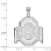 Black Bow Jewelry 14k White Gold Ohio State Buckeyes NCAA Extra Large Pendant - 2 of 3