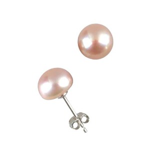 Hollywood Sensation Pearl Earrings-Pearl Stud Earrings-Champagne Pearl Earrings - 1 of 2