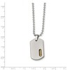 Black Bow Jewelry Titanium and Gold Tone Accent Dog Tag Necklace 22 Inch - image 2 of 4