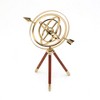 TopComfy Decorative Object Aluminum Armillary Globe with Wood Tripod Stand for Modern Home Decor, Gold, 3"*7"*17" - 4 of 4
