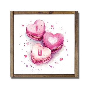 Creative Products I Heart U Macaroons 9.5 x 9.5 Framed Wood Plaque - 1 of 1