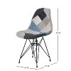 Christopher Knight Home Filmore Boho Fabric Patchwork Accent Chair with Chrome Legs (Set of 2) - 3 of 4