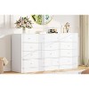Jojoka 61" Wood Dresser w/ 12 Drawers, Built-in Power Outlet & Metal Glide Rails - Spacious Storage Chest for Bedroom, Living Room & Hallway - 2 of 4