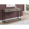 Monarch Specialties Accent Table Console Entryway Narrow Sofa Storage Drawer Living Room Bedroom Brown Laminate Black Metal Contemporary Modern - 4 of 4