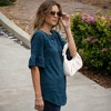 Amaryllis Women's Button Back Ruffle Sleeve Knit Top with Lace Trim Elegant Detailing Comfortable Fit - 3 of 4