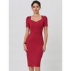 Hobemty Women's Vintage Sweetheart Neck Puff Short Sleeve Midi Pencil Dress - 2 of 4