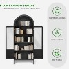 NEWLAYOUT 71" Tall Wooden Cabinet Arched Storage Cabinet with 2 Doors and Shelves for Living Room - 3 of 4
