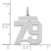 Black Bow Jewelry 14k White Gold, Jersey Collection, Medium Number 79 Pendant - 2 of 3