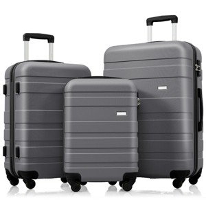 Expandable Hardshell Luggage Set with TSA Lock and Spinner Wheels for Travel, 3-Piece Suitcase Set 20/24/28 - Cuddlewood - 1 of 4
