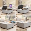 32" Square Storage Bench, Leather Lift-Top Ottoman Cube Bench, Coffee Table Ottoman With Large Storage Space,  Storage Coffee Table For Living Room - 4 of 4