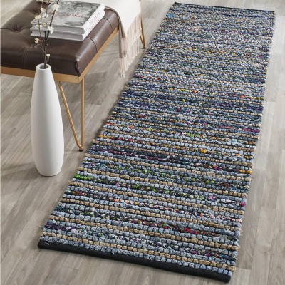 Handmade Flat Woven Multicolor Cotton Runner Rug 2'3" x 8'