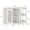 Arch Cabinet with Glass Doors, Modern Sideboard Buffet with Adjustable Shelves for Entryway and Dining Room - 4 of 4