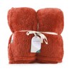 2pk 300 Recycled Fluffie Throw Blanket Delicate Marble Red - Berkshire Blanket & Home Co.: Cozy, Heavyweight, Non-Woven Polyester - 2 of 3