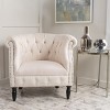 PAGED Accent Chair Comfy Living Room Chairs with Tufted Back and Studded Arms for Living Room, Office, Reception Room - 2 of 4
