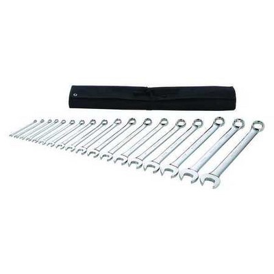 WESTWARD 54DF96 Combination Wrench Set,18 Pieces,6 Pts