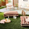 44"x22"x10" Cabana Stripe Outdoor Patio Cushioned Bench Brown/Natural - Hearth & Hand™ with Magnolia - 2 of 4