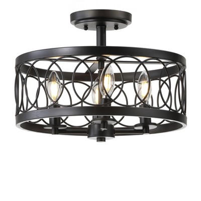 Oil Rubbed Bronze Drum Semi-Flush Mount Light