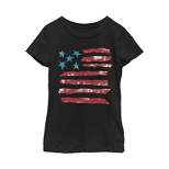 Girl's Lost Gods Fourth of July  Artistic American Flag T-Shirt