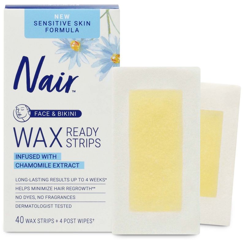 Nair Sensitive Hair Remover Face &#38; Bikini Wax Strips - 40ct, 1 of 11