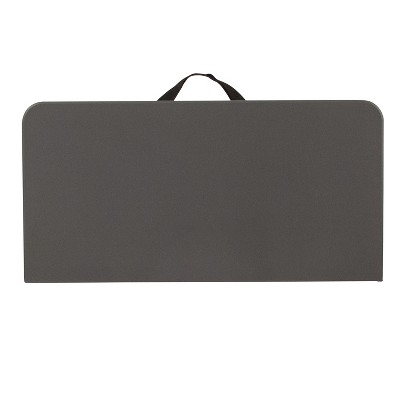 Dark Gray Square Metal and Plastic Folding Table with Handle