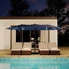 15ft Large Patio Umbrellas With Base Included, Outdoor Double-Sided Rectangle Market Umbrella With Stand, Solar Powered LED Outside Umbrellas - 3 of 4