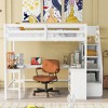 Full Size Loft Bed with Built-in L-Shaped Desk and Three-Tier Storage Shelves - 2 of 4