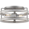 Progress Lighting Gulliver 2-Light Flush Mount Ceiling Light, Galvanized Finish, Open-Cage Design - 2 of 4