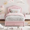 Coucheta Upholstered Bed Frame with LED Lights, Storage Drawer & Headboard,Velvet Platform for Kids, No Box Spring Needed - 3 of 4
