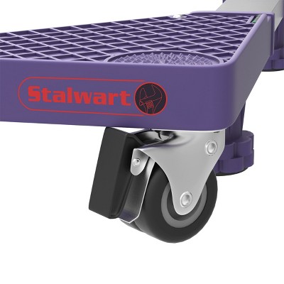 Adjustable Purple Flat Dolly with Locking Swivel Wheels