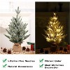 24 Inch Pre-Lit Tabletop Christmas Tree, Frosted Mini Pine with Red Berries, 50 Warm Lights, Holiday Centerpiece for Home, Office Desk, Green - 4 of 4