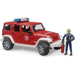Bruder Jeep Rubicon Fire Vehicle with Fireman Figure - 1 of 4