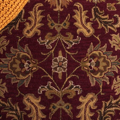 Handmade Red and Black Wool Rectangular Area Rug