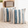 Boho Throw Pillow Covers 18x18 Set of 2 Farmhouse Decorative Cushion Case Striped Square, Chenille Pillow Cases Accent Neutral Pillowcase for Sofa - 4 of 4