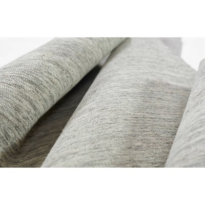 Light Grey Hand-Tufted Wool Rectangular Area Rug 5' x 8'