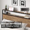 AMERLIFE Platform Bed Frame with Charging Station Storage Headboard, Noise-Free - 2 of 4