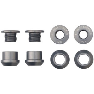 Wolf Tooth 1x Chainring Bolt Set - 6mm, Dual Hex Fittings, Set/4, Gun Metal - 1 of 1