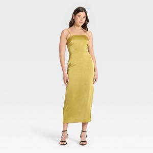 Women's Column Slip Dress - A New Day™ Black - 1 of 3