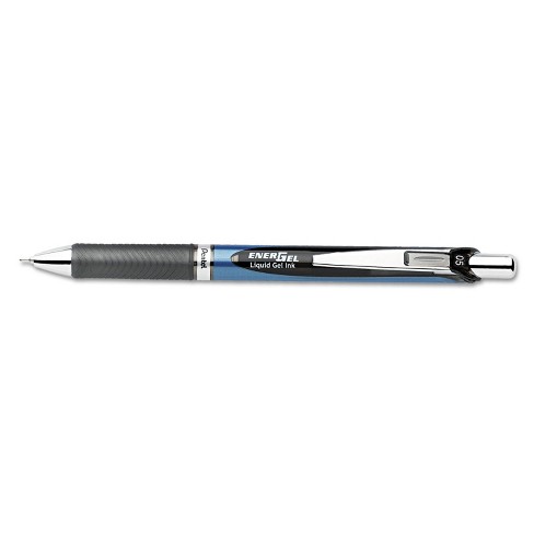 EnerGel RTX Gel Pen Retractable Extra-Fine 0.3 mm Black Ink Black/Silver Barrel Dozen